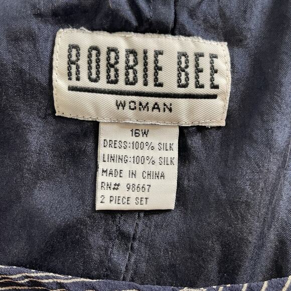 VTG Robbie Bee Gray Two Piece Sheer Dress Kimono Set Size 16W Special Occasion - Picture 5 of 15